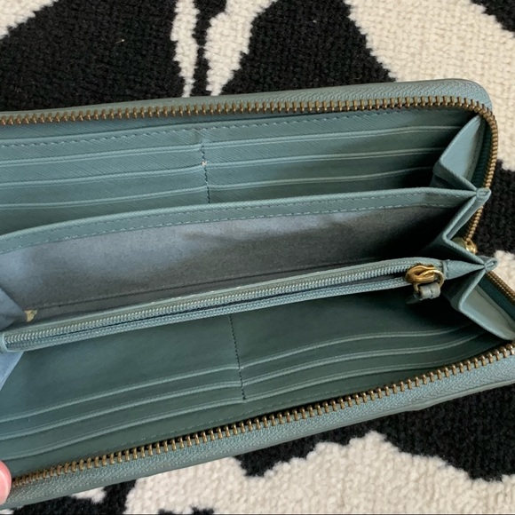 Fossil Leather Zip Around Wallet Multicolored Patchwork - Picture 6 of 10